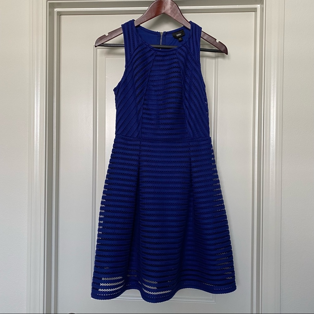 Massimo Fit and Flare Blue Dress